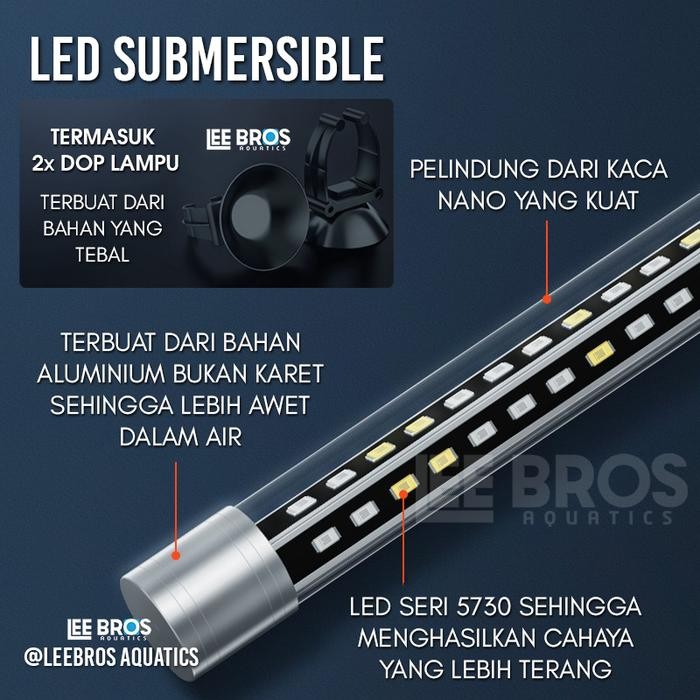 Lampu LED Aquarium Submersible 30-90 cm / Lampu Celup Aquarium