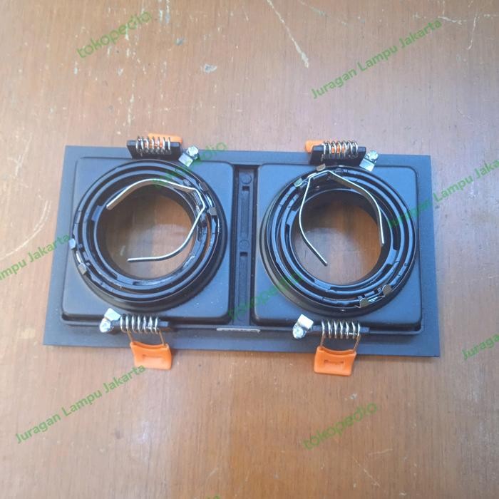 Kap Lampu Downlight Mr16 2Gang Kap Halospot Isi 2 Gang