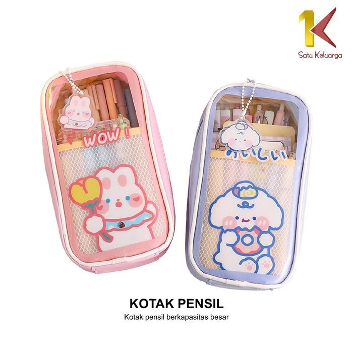 

[COD] SK A61 TEMPAT PENSIL ANAK TRANSPARAN MOTIF KARTUN PENCIL CASE MULTIFUNGSI ALA KOREA