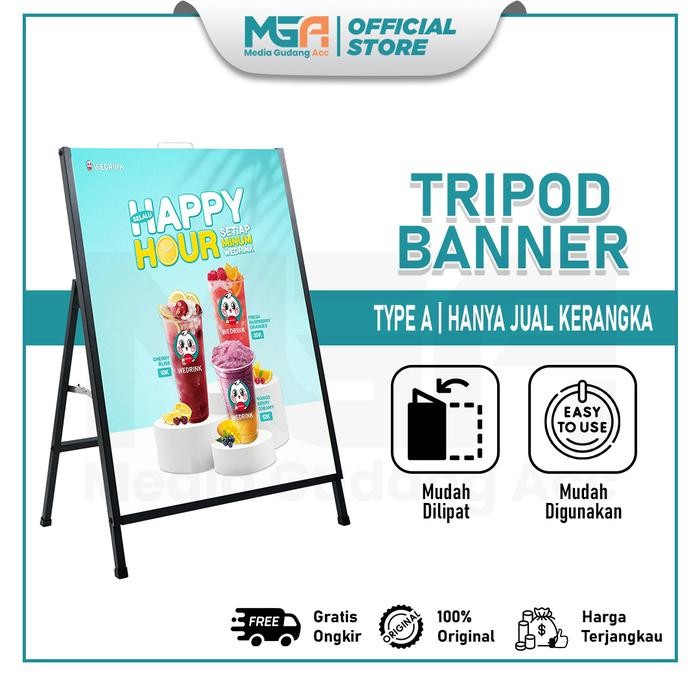 

Tripod Type A / Stand Banner Lipat / Pavement Stand / Standing Banner Promosi Sidewalk