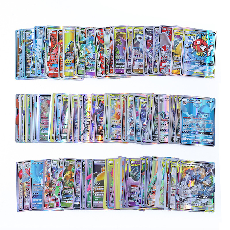 20Pcs English Pokemons Cards Holographic Ex V Vmax Gx Letter Rainbow Arceus Shiny  arizard Mewtwo
