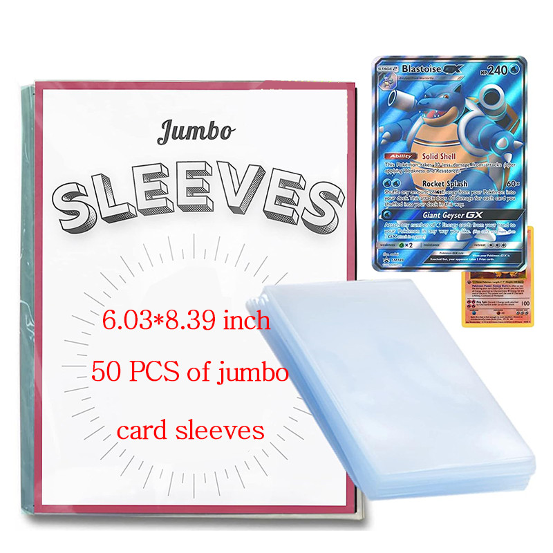 50Pcs Jumbo Cards Sleeves For 15*21Cm Big Size Vmax Vstar Oversized  arizard Rainbow Card Protector