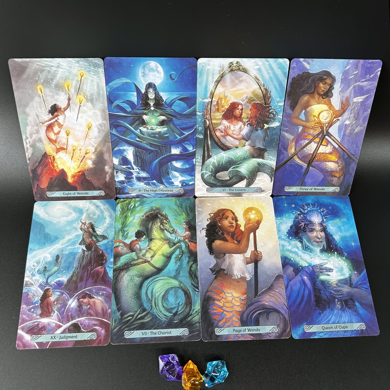 Mermaid Tarot Card DeckWith Beginner'S GuideHigh Quality Fortune Telling Oracle CardsBoard Games For