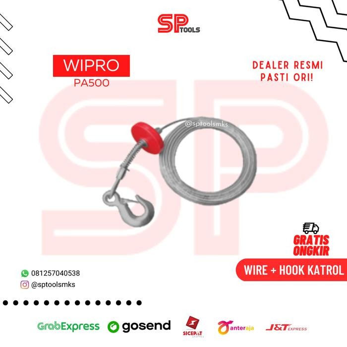 STEEL WIRE KAWAT SELING SLING + HOOK KATROL ELEKTRIK PA500 WIPRO