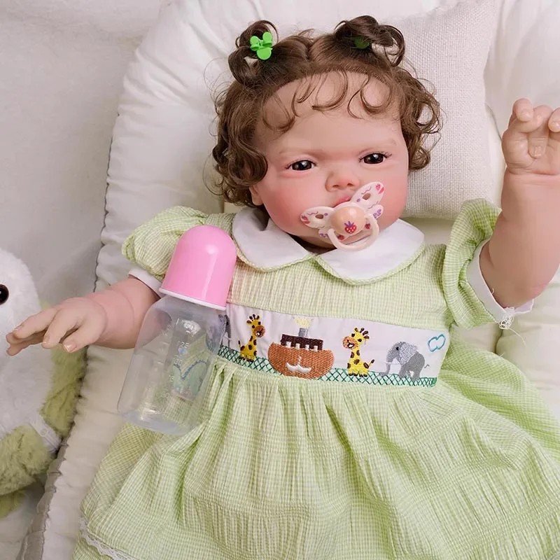 60Cm Already Finished Reborn Baby Doll Awake Pickle Soft Lifelike Reborn Toddler Doll Hand Painting