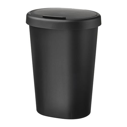 Tempat Sampah dg Penutup, Minimalis Hitam, 8 L