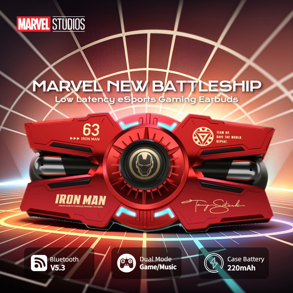 Disney Marvel IronMan TWS Gaming Earbuds Noise Cancelling Bluetooth