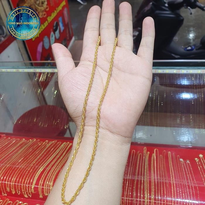 PREMIUM Kalung Tambang Model Terbaru Emas Asli Kadar 700 Gold 0865