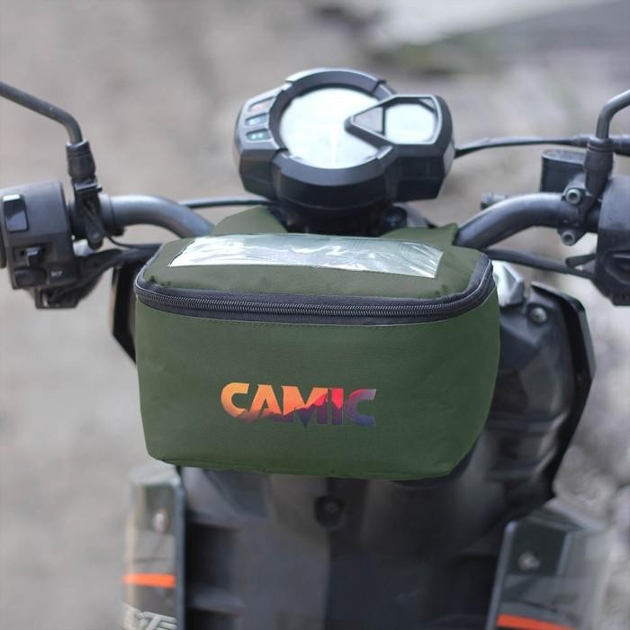 PREMIUM Tas Stang Motor Matic dengan Holder Handphone Waterproof Warna Army