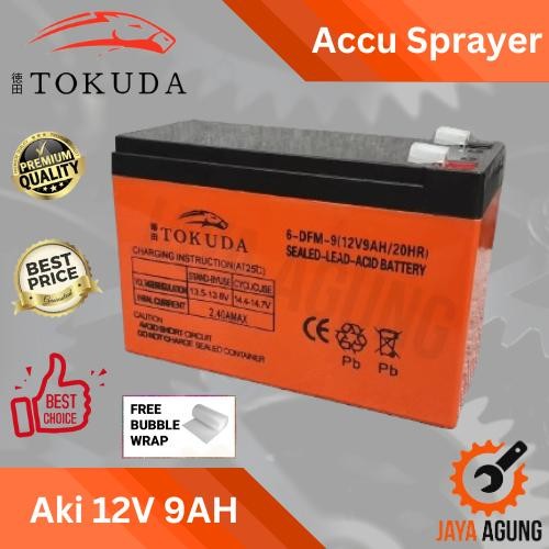 Tokuda Aki Kering Baterai Spayer Elektrik 12V 9Ah / Battery Accu Alat Semprot Hama 12 Volt 9 Ampere