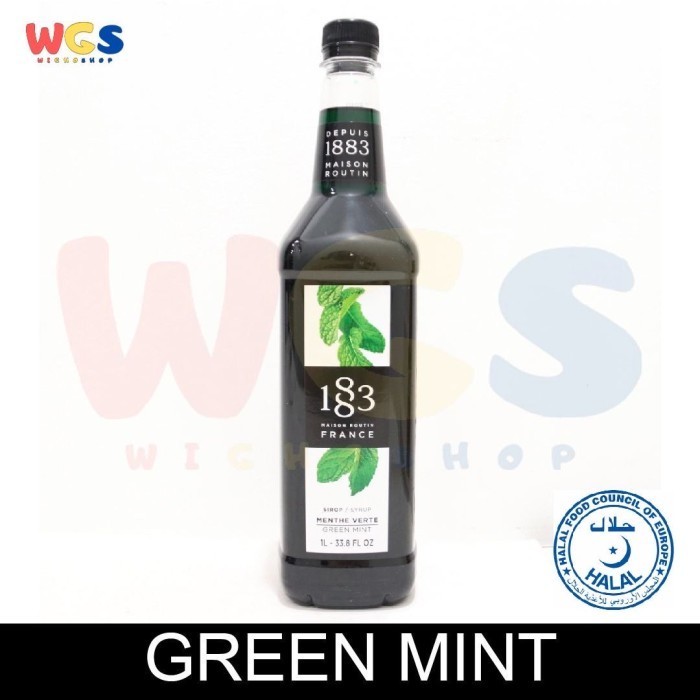 

Syrup 1883 Maison Routin France Green Mint Flavored 33.8 fl oz 1ltr