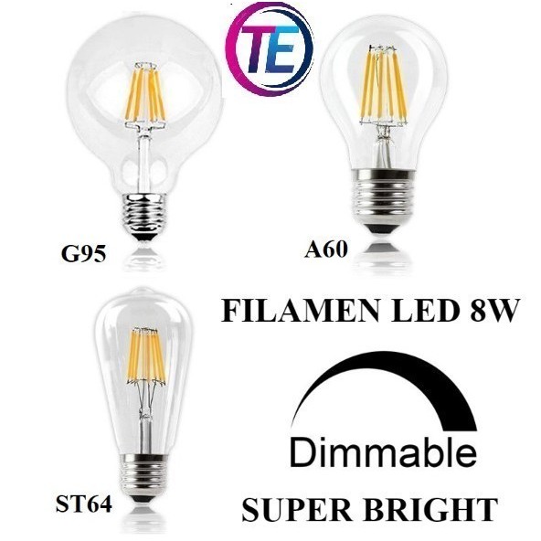 LAMPU FILAMEN LED 8W / FILAMEN EDISON / LAMPU CAFE FILAMEN DIMMABLE