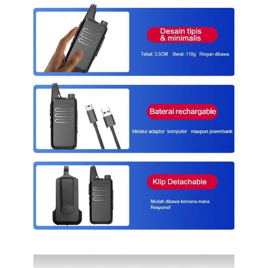 HT T20 C1 WALKIE TALKIE PORTABLE 2PCS HANDY TALKY UHF WLAN TWO WAY WALKY TALKY DENGAN CHARGER ANTENA
