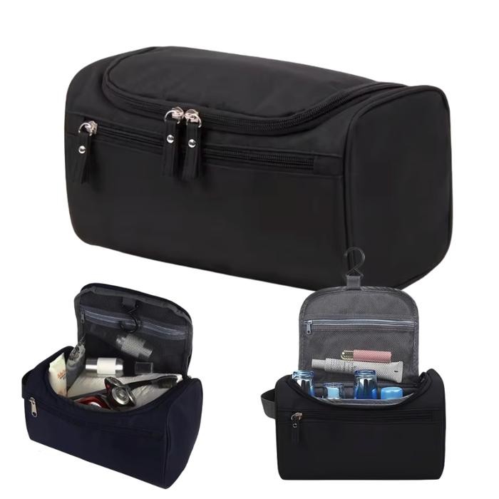 PREMIUM Tas Perlengkapan Mandi Tempat Sabun Anti Air Travel Toiletries Bag Organizer Double Zipper