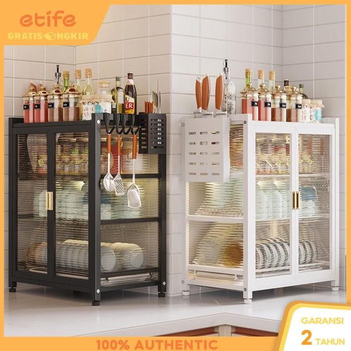 PREMIUM E-TIFE Rak Piring/ lemari makanan / lemari Piring /Rak Dapur Dish/Rack Dish Drainer/ Rak