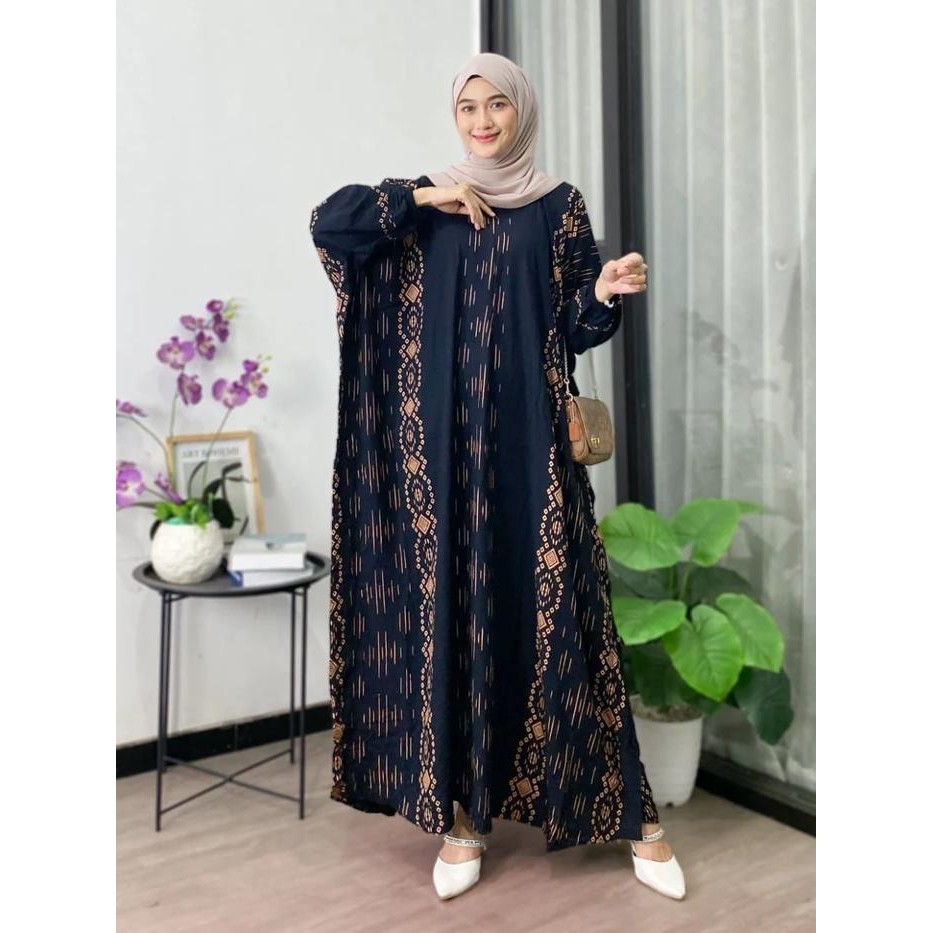 Daster panjang longdress salur / daster katun rayon jumbo busui