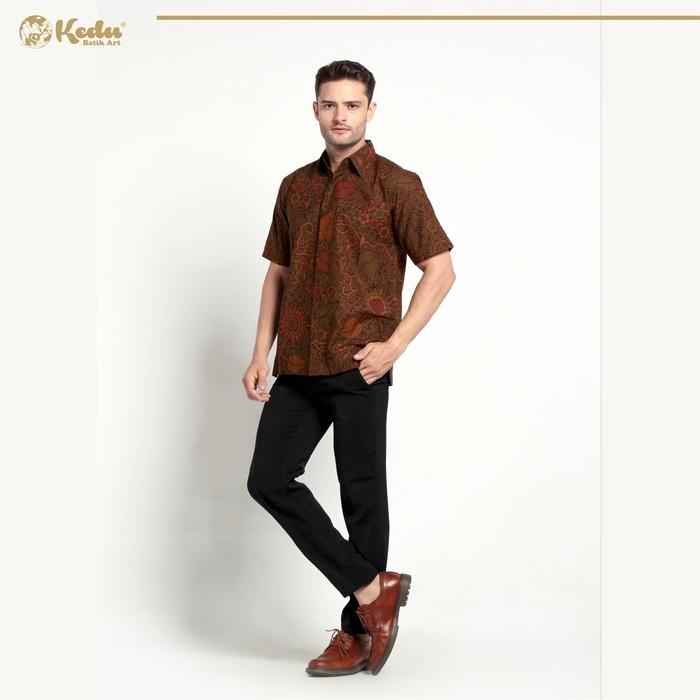 Best Seller Hem Batik Katun Motif Matahari Hitam Batik Pria Laseman Exclusive Kedu Batik Art