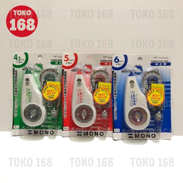 

tombow mono correction tape/ tipex kertas + refill (set) kode 1137
