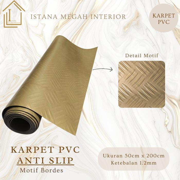 Ready JT Karpet Lantai Vinyl Floor Plat Bordes Silver Gold