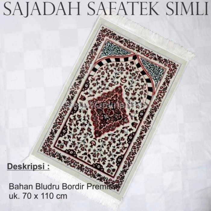 Sejadah Turki Safatex White Bludru Tebal