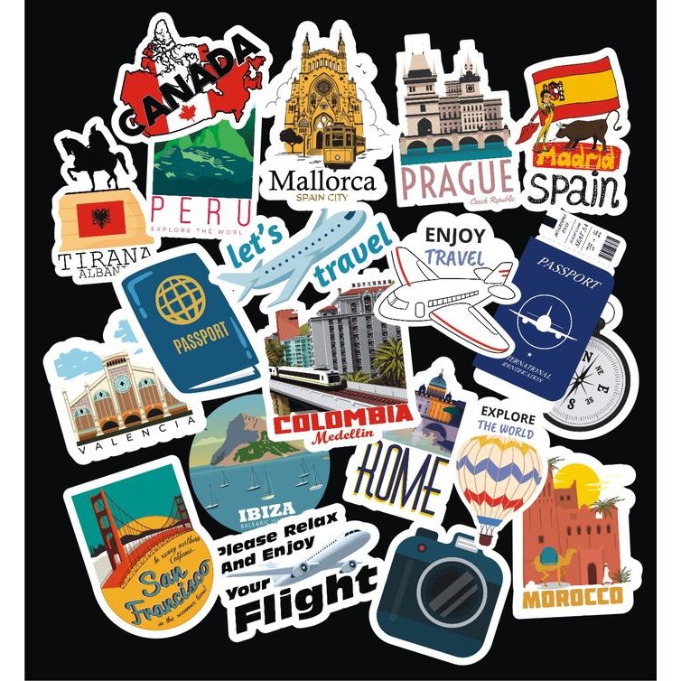 

TRAVEL STICKER PACK / COUNTRY STICKER / STICKER KOPER NEGARA / WORLD TRAVEL STICKER / VACATION