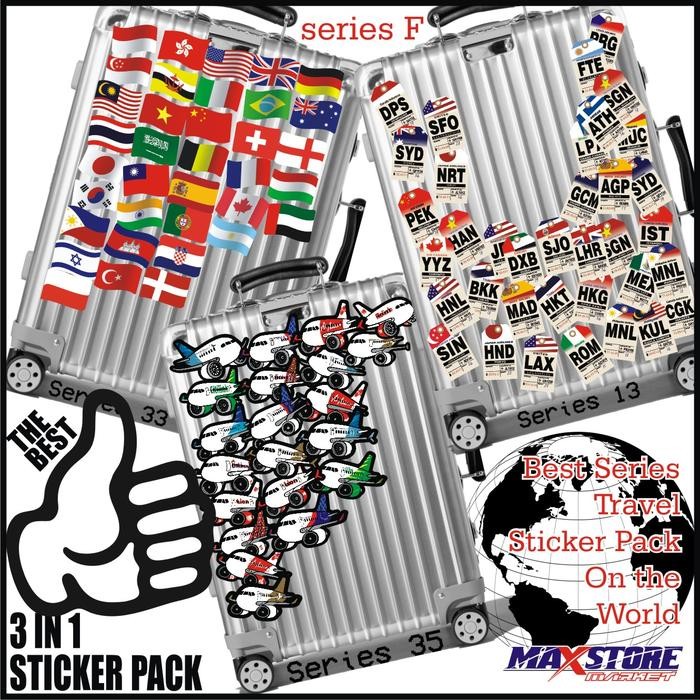 

TRAVEL STICKER PACK 3PACK SERIES / SERIS F / BOARDINGPASS STICKER / WORLD FLAG STICKER / FLAG