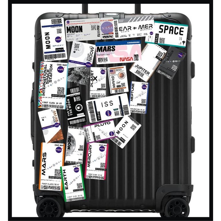 

TRAVEL STICKER PACK / NASA STICKER PACK / SPACE BOARDINGPASS STICKER