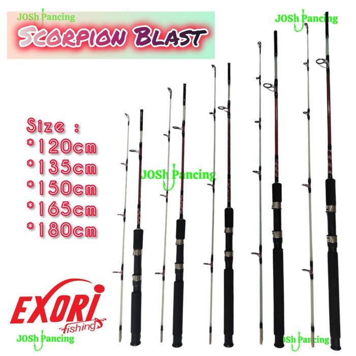 Exori Scorpion Blast Joran Pancing laut 120 135 150 165 180 cm kuat ring kaki 2 FREE PIPA