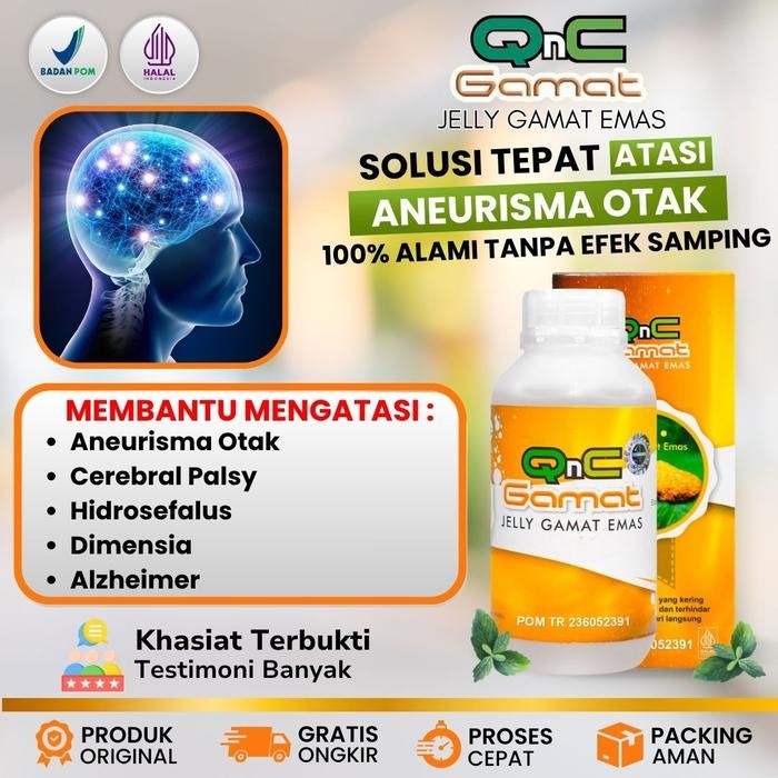 QnC Jelly Gamat Herbal Untuk Aneurisma Otak, Cerebral Palsy, Hidrosefalus, Dimensia, Alzheimer