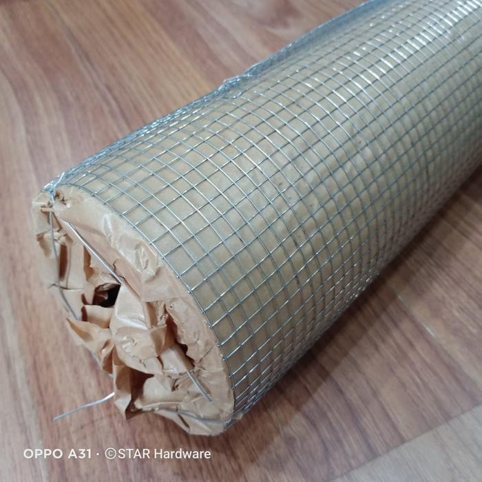 PREMIUM Ram Kawat Loket Galvanis Chrome Kotak 1/4" Per Rol 10 Mtr Lebar 90 cm