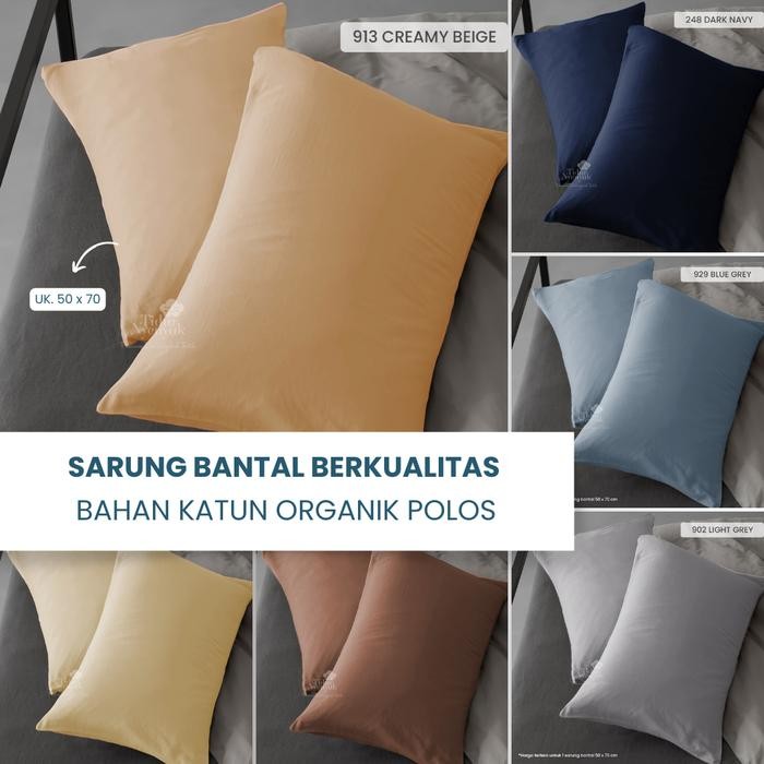PREMIUM SARUNG BANTAL KATUN JEPANG POLOS UKURAN 50X70 CM TIDUR NYENYAK