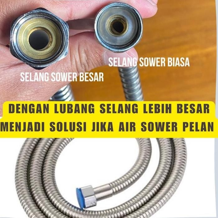 PREMIUM TERBARU SELANG SHOWER IMPORT JUMBO UKURAN LUBANG BESAR
