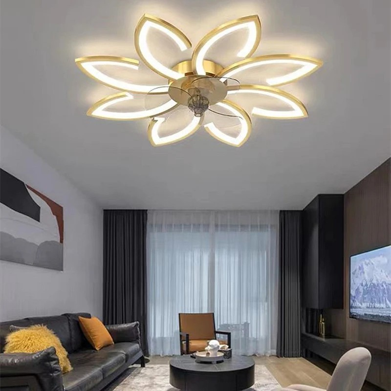 Nordic Gold Black Ceiling Fan Light Remote Control Ceiling Fan For