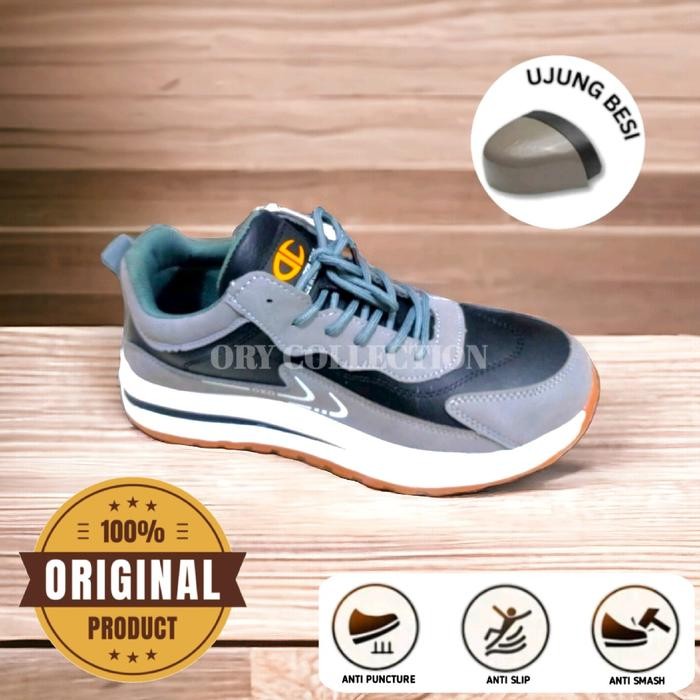 sepatu safety sporty Sepatu pelindung kerja sneakers sporty ujung besi pria wanita NO109 Safety