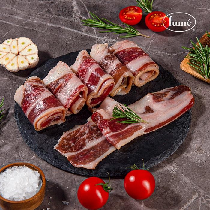 

Fume Dry Cured Black Angus Bacon 250 Gram