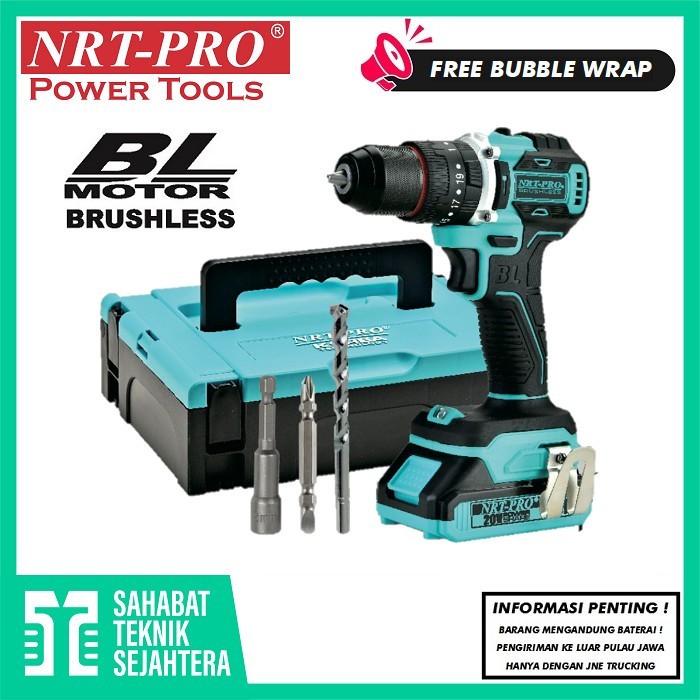 Nrt-Pro Dc740 Mesin Bor Cordless Drill Set 20V Baterai Dc 740 Impact