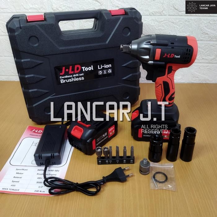 Bor Jld Cordless Impact Wrench Jv88 2 Baterai