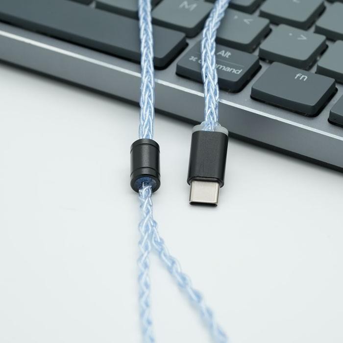 Xinhs 8 Core Silver Plated Copper 3.5Mm / Usb Type C Upgrade Cable With Microphone Iem Cable