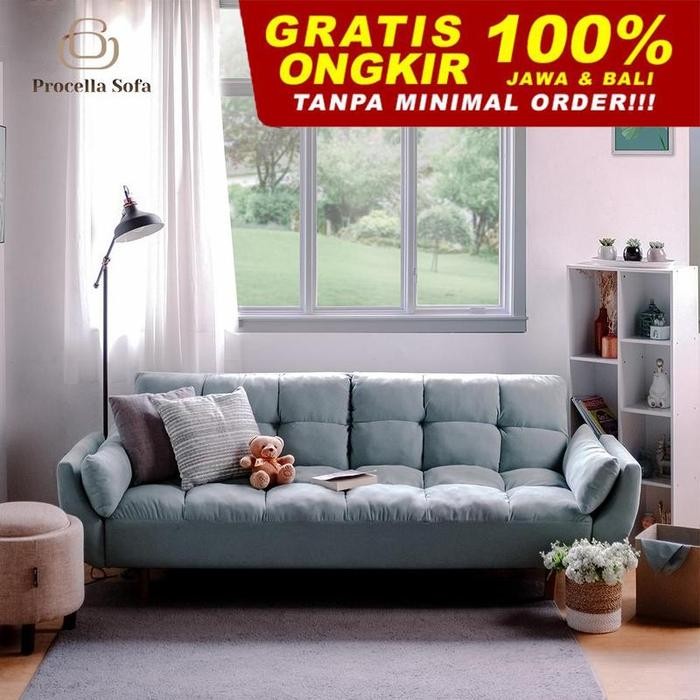 Procella Sofa Bed Cloud / Sofa Tamu / Sofa Bed Minimalis / Sofa Cloud / Kaki Kayu Solid