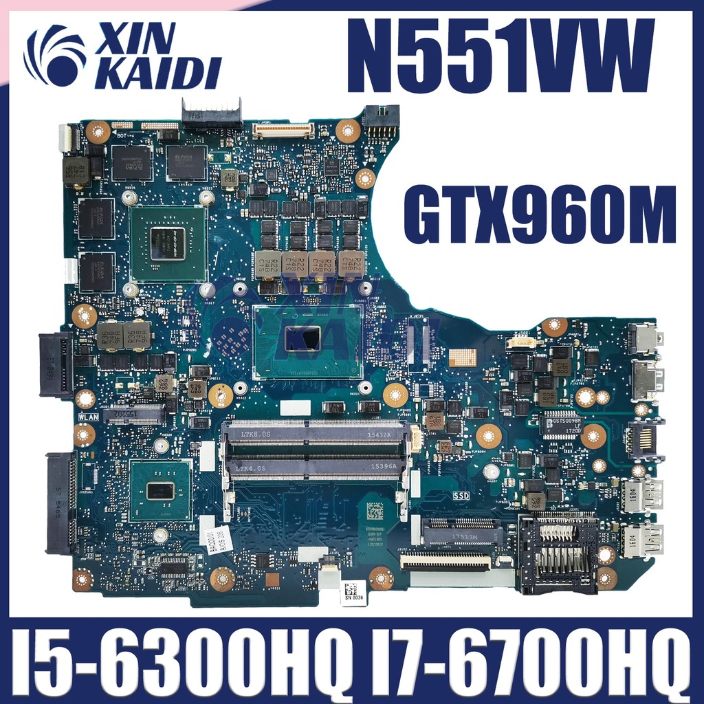 N551VW MAINboard For ASUS N551V G551V FX51V G551VW G58 FX51VW I5-6300HQ I7-6700HQ GTX960M Laptop Mot
