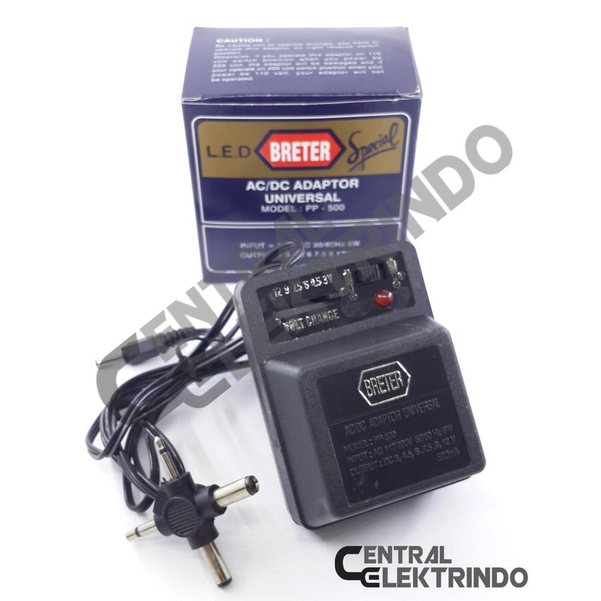 ADAPTOR 12V 500MA BRETER UNIVERSAL PP-500