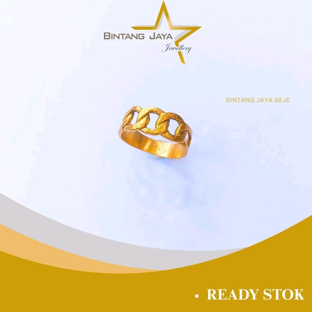 Cincin Emas - LM Atas Rantai No 22 TA 043 - Kadar (LM99) - Berat 7,98gr - Cincin unik dan gagah Biki