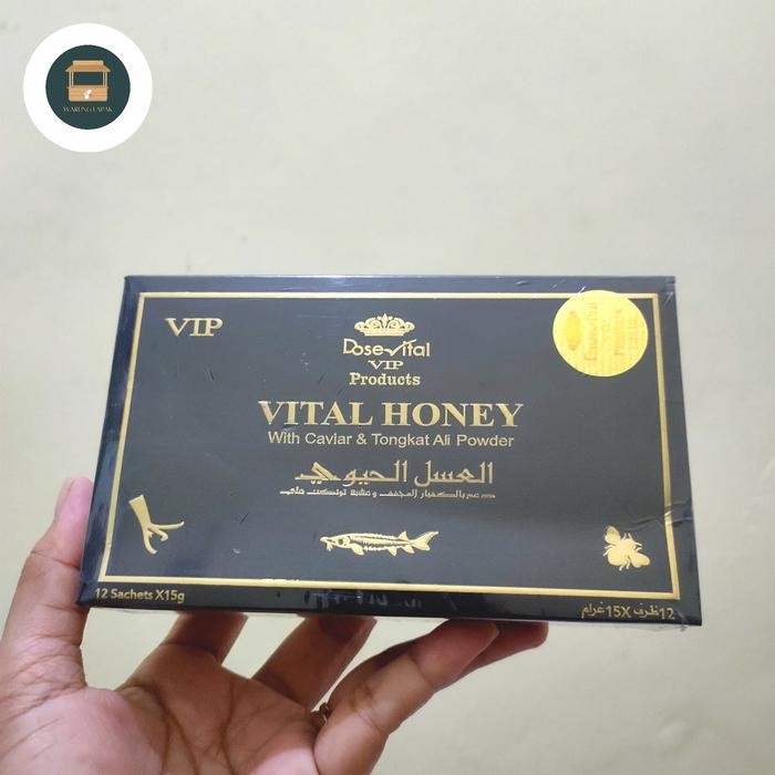 

VIP Dose Vital Honey Madu Original Produk Impor Malaysia 12 Sachets x 15g dengan Caviar & Tongkat