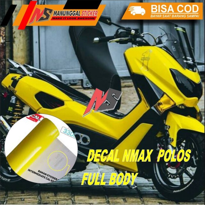 Decal Nmax Polos Full Body Warna Kuning Bahan Sticker Premium Motorcycle
