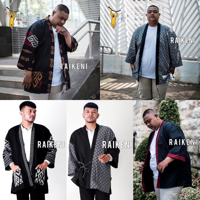 RAIKENI Kimono JUMBO Outer Tenun Batik Extra Sized Cardigan Jumbo