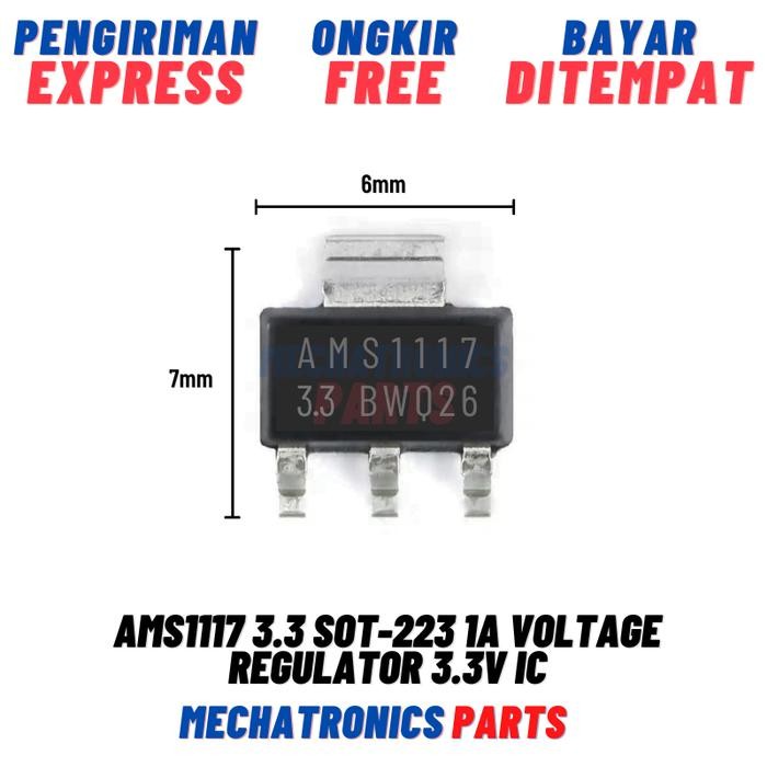 Ams1117 3.3 Sot-223 1A Voltage Regulator 3.3V Ic