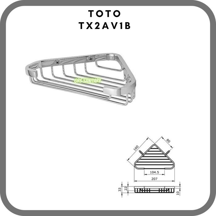 RAK KAMAR MANDI TOTO TX2AV1B TEMPAT SABUN SUDUT DINDING STAINLESS KODE 312