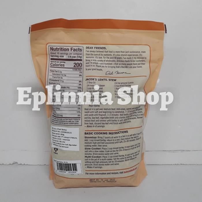 

SALE !!! BOB'S RED MILL PEARL BARLEY 850 GR - BIJI JELAI READYY