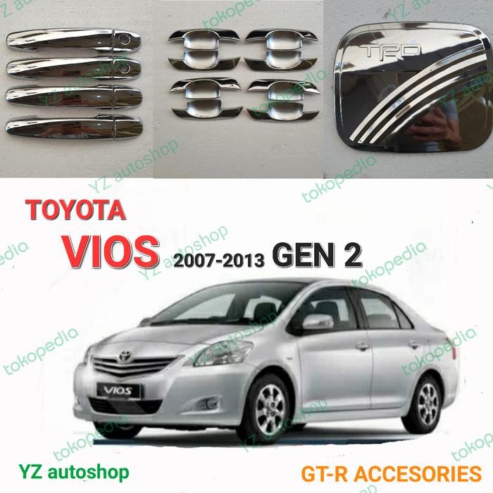 Paket Cover Handle Outer+Tank Cover Toyota Vios 2007-2013 Gen 2(Chrome