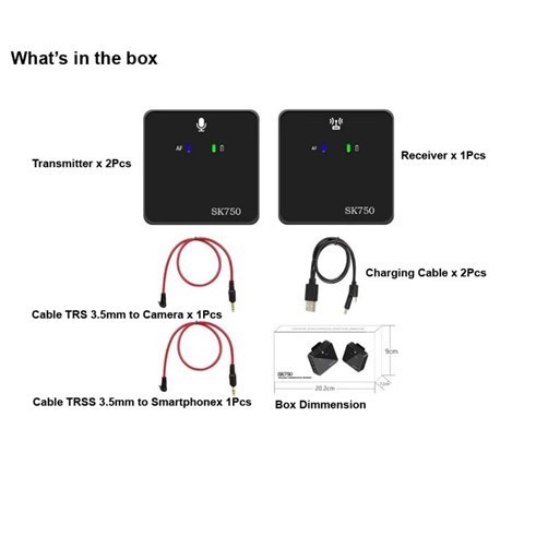 (Expert) Mini Wireless Microphone SK750 - 2 Transmitter 1 Receiver